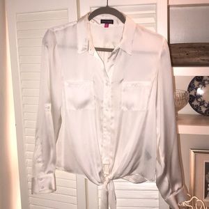 Silky cream white blouse